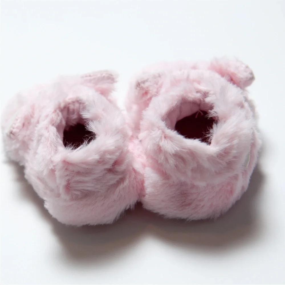 Robeez Fuzzy Bunny Baby Shoes Slippers Pink 0-6 Mo
